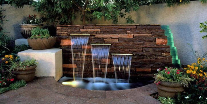 3-tier Patio Fountain in Bellevue, Washington. Expertly installed by Seattle Pond and Fountain
